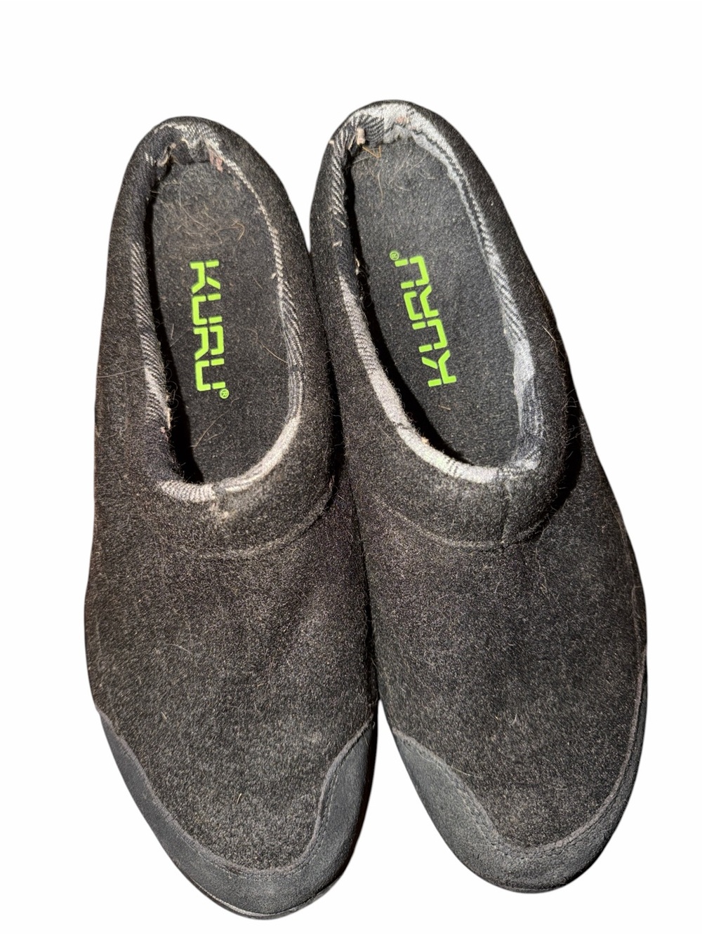 KURU Black Wool Slip-On Casual Shoes Size 12